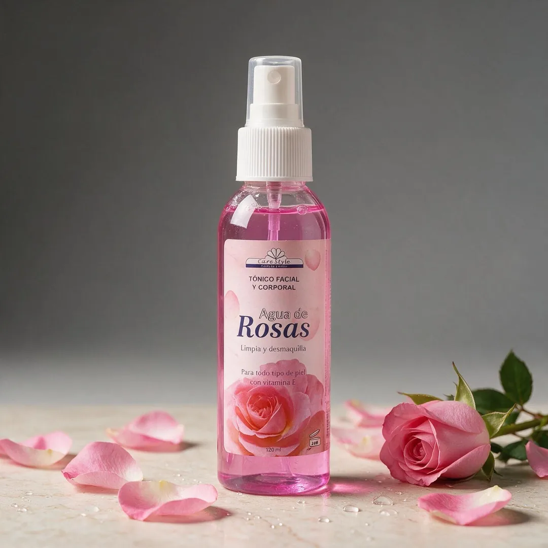 Agua de rosas tónico facial y corporal 120 ml (con vitamina E)