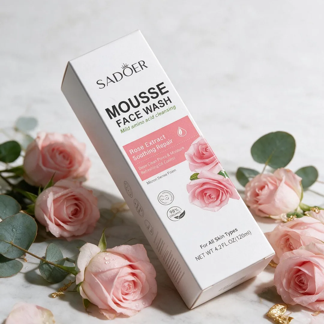 Jabón limpiador de rosas (Mousse Face Wash Rose Extract 120 ml)